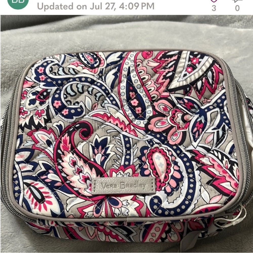 Vera Bradley Pink Paisley Cosmetic Bag